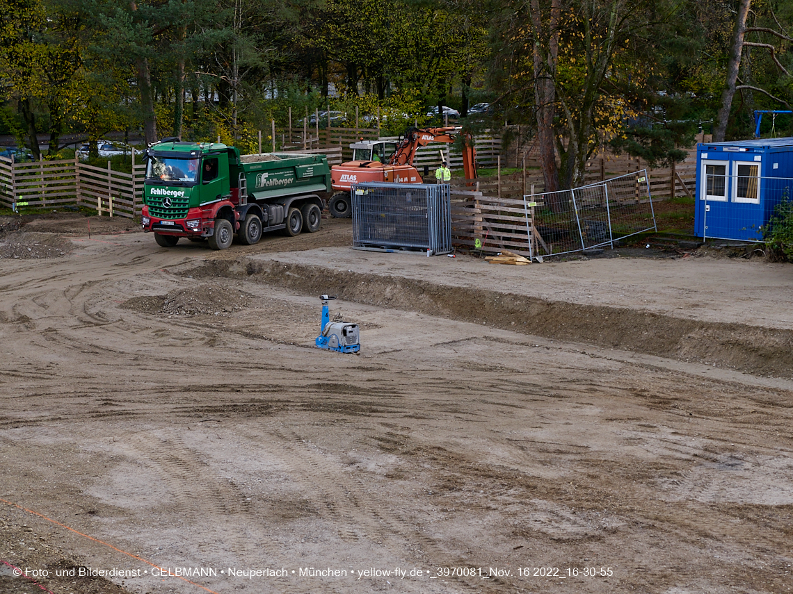 16.11.2022 - Baustelle an der Quiddestraße Haus für Kinder in Neuperlach